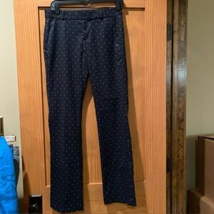 Banana Republic Navy And White Polka Dot Logan Bootcut Dress Pants NWOT Size 0